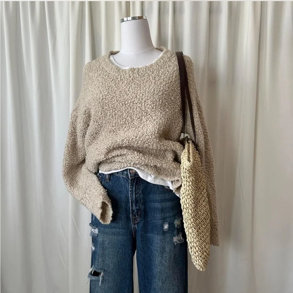 Wool Blend Eileen Fisher Knit Fur Box-Top size Medium. - Picture 4 of 11